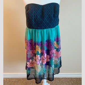 TORRID | tropical strapless dress